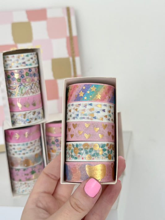 Washi tape set x 5 surtido